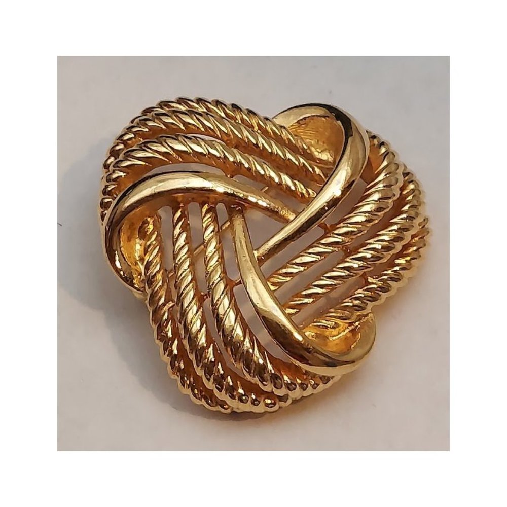 Signed Vintage Napier Goldtone Knot Pin Brooch